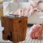 SOLID WOODEN BLOCK TABLE STOOL HEAVY Indo SQUARE STOOL HANDMADE NATURFORM