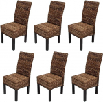 Mendler 6x S&ouml;&ouml;gitooli punutud tooli seljatugi M69 tool BALI banaanipunutis, tume ilma padjata