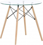 DORAFAIR karastatud klaasist lauaplaat, &uuml;mmargune s&ouml;&ouml;gilaud, &uuml;mmargune k&ouml;&ouml;gilaud, kaasaegne kohvilaud, skandinaavia s&ouml;&ouml;gitoa laud, naturaalsed jalad, 80 x 80 x 75 cm