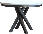 Jezz s&ouml;&ouml;gilaud, &uuml;mmargune, 100 cm, laud, &uuml;mmargune, k&ouml;&ouml;gilaud, 4-6 inimest, s&ouml;&ouml;gilaud metallraamiga, MDF, naturaalne, s&ouml;&ouml;gilaud, lisalaud, pikendatav (valge)