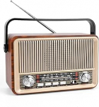 Retro raadio AM/FM/SW - kaasaskantav nostalgia raadio 1800 mAh aku ja Bluetoothiga, Vintage k&ouml;&ouml;giraadio AUX/USB/TF taasesitusega, ideaalne koju, aeda, telkimiseks ja h&auml;daolukordadeks.