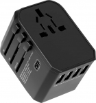 Maailma universaalne reisipistik 4 USB, 1 Type-C ja 1AC pistikupesa, 5,6 A rahvusvaheline pistikupesa adapter, universaalne adapter UK EU USA pistikust, 224+ riiki.