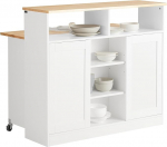 SoBuy FSB36-WN Sideboard with Sliding Doors Kitchen Island with Expandable Work Surface Kitchen Cabinet Highborad Chest of Drawers Cabinet White W x H x D x H x D x H x D x H x D x H x D x H x D