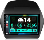 SXAUTO &brvbar; 8G + 256G &brvbar; Android 14 IPS Autoradio Hyundai IX35 (2010-2017) jaoks - Sisseehitatud Carplay/Android Car/DSP - LED-kaamera + MIC - DAB roolijuhtimispuldi juhtimine Fast Boot 360-CAM WiFi AHD - 2 DIN 10.1