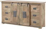 Railway Sideboard 170 x 45 x 90 cm Mango, Colour: Painted Beige, Size: 170 x 45 x 90 cm (W x D x H)