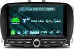 Autoraadio Fiat 500 2016-2019 traadita Carplay / Android auto, 7-tolline Android 14.0 raadio Bluetooth 4G WiFi GPS navigatsioon FM RDS DSP SWC USB DAB+ OBDga