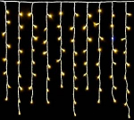 Elektronova 200 LED 5M kollane valgusv&auml;rviline valge kaabel IP65 pikendatav kardin vahelduvas pikkuses (30-70-40-60cm), mis tagab veejoa efekti.