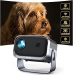 Projektor 360&deg; p&ouml;&ouml;rlev ja elektriline fookus: 25000L 1080P HD mini projektor mobiiltelefoni WiFi6 Bluetooth projektor Jimveo 2026 Uus 4K toetab kodukino iOS / Android / HDMI / USB abil