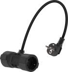 GELRHONR Kaitsekontaktide pikenduskaabel, T-kujuline Schuko pikenduskaabel 250V16A IP44 v&auml;litingimustes kaitsekontakt (CEE 7/7) mees-naine, kodu, k&ouml;&ouml;k (must)