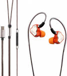 LINSOUL 7Hz Salnotes Zero HiFi 10 mm d&uuml;naamilise juhiga k&otilde;rvaklapid IEM metallist komposiitmembraaniga, roostevabast terasest esiplaat, eemaldatav 2-pin OFC kaabel (oranž, mikrofoniga, t&uuml;&uuml;p C)