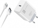 Cellularline | V&otilde;rgulaadija | 20W USB-C v&otilde;rgulaadija maksimaalse kiirusega laadimiseks iPhone 8 ja uuemate telefonide puhul USB-C Lightning-kaabliga
