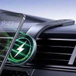 MAGIC JOHN For 15 W Magsafe Car Mount Paindlik mobiiltelefoni hoidja Car Magsafe, mobiiltelefoni hoidja auto laadimisfunktsiooniga, 180&deg; reguleeritav alumiiniumsulamist k&auml;si iPhone 16/15/14/13/12 jaoks