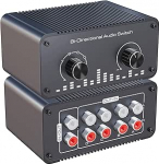 VEDINDUST Bidirectional RCA L/R Stereo Audio Switch 4 Input 1 Output / 1 Input 4 Output Audio Switcher Audio Selector 4 Channel for Headphones/Turntable/Soundbars/PC Gaming