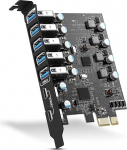 PCIe USB 3.0 Card 7 Port PCI Express Expansion Card 5Gbps Internal Hub Converter Host Card for Windows 10/8/7/XP MAC OS 10.8.2 Above