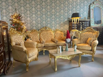 Sofa Set French Louis Style in Gold Finish Retro Baroque Rococo Style Couch Set for Home Decor for Hotel Lobby Decor