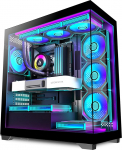 ATX PC-kast 7 x 120 mm ARGB PWM ventilaatoriga eelpaigaldatud Mid-Tower Gaming PC-kast, t&auml;isvaade topelt karastatud klaasist arvutikast, t&uuml;&uuml;p C, 360 mm radiaatori tugi