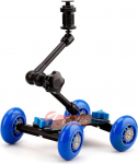 Zeadio 11 tolli Magic Arm Tabletop Portable Skater Dolly Rail Car Kits k&otilde;ikidele LCD v&auml;limonitoridele, Canon Nikon k&otilde;ikidele video DSLR kaameratele, v&auml;lklambi valgus, mikrofon (sinine)