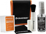 Celestron 93576 Lens Cleaning Kit - Includes 10 Lens Wet Wipes, Cleaning Fluid, Lens Cloth and Retractable Lens Brush in a Soft Carry Bag, Black/Orange