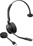 Jabra Engage 55 SE Mono Headset UC, Link 400c DECT adapter, 1,2m USB-C USB-C kaablile, kandekott, garantii ja hoiatus (ohutusraamatud)