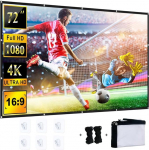 YingStar Projektorleinwand, 183 cm (72 Zoll) Au&szlig;enleinwand, 16:9, 4K HD, tragbar, zusammenklappbar, f&uuml;r Camping, Hof, Heimkino, Leinwand