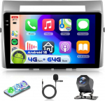 4G 64G VECHTEL 9-tolline Bluetooth autoraadio Toyota Corolla Verso AR10 2004-2009 Carplay Android auto, 1280 x 720, WiFi GPS, Mirror Link, RDS/FM raadio 2 DIN koos AHD tagurduskaameraga
