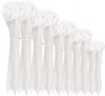 400 valge kaablipaela komplekt, UV-kindel, suletav nailon, &uuml;livastupidav, iselukustuv kaablijuhtimiseks, aiandus, elamine, t&ouml;&ouml;kojad, 300 mm x 4,8 mm.