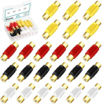 Kullatud RCA audiokaabli pikendusliitmiku naissoost adapter v&otilde;imendi subwooferi jaoks 24-st pakendis