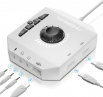 V&auml;line helikaart, PHOINIKAS T10 USB audioadapter PC Windows, Mac, Linux, s&uuml;learvutid, lauaarvutid, Stereo helikaart 3,5 mm liidese ja USB-liidesega, Plug & Play (6-in-1, valge)