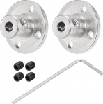 sourcing map 2 x 4mm Flange Coupling Connector Shaft Axis Fittings for DIY RC Model Engines with 4 Mounting Screws 1 x M1.5 Hex Wrench