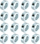 sourcing map 16-teiliges Set Schraubenmanschetten, 15/16 Zoll Bohrung, Karbonstahl, Schaftmanschetten, 3,8 cm Au&szlig;endurchmesser, 9/16 Zoll Breite, Schlossachsenmanschette f&uuml;r Linearstangenwellenf&uuml;hrung