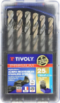 TIVOLY 11456170017 G Komplekt 25 Premium Tbx 4f HSS Kobalt Revetu tera, 4-poolne teritamine, sisaldab l&auml;bim&otilde;&otilde;t 1 kuni 13 mm x 1/2 mm