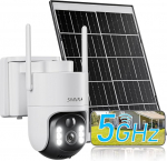 [5GHz & 2,4GHz] V&auml;litingimustes kasutatav p&auml;ikesevalvekaamera, 8000 mAh aku ja 7 W p&auml;ikesepaneel, 2K PTZ 360&deg; p&auml;ikesekaamera, WLAN v&auml;ljas koos kohtvalgustiga, 20 m v&auml;rviline &ouml;&ouml;n&auml;gemine, AI liikumistuvastus, IP66, 2-suunaline heli.
