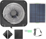 Solar Fan, 20W 10" Waterproof Solar Extractor Fan, Solar Power Fan for Greenhouse, Shed