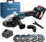 DongCheng aku nurklihvmasin 18 V, l&auml;bim&otilde;&otilde;t 125 mm, 630 W, 33 mm l&otilde;ikamiss&uuml;gavus, harjadeta, kiirkinnituskaas, vibratsioonivastane k&auml;epide, 2 lihvimist, 2 sektsiooni, 2 l&otilde;ikeketast, sisaldab 4.0Ah