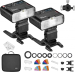 Godox MF12 Kit2 Makro v&auml;lk TTL 2.4GHz juhtmevaba r&otilde;ngasblitsa sisseehitatud akuga, 500 v&auml;lku t&auml;isv&otilde;imsusel, v&otilde;imsus 1/128-1/1, &uuml;hildub Canon Sony Nikon Fujifilm Olympus Panasoniciga