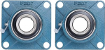 hankekaart UCF-207-20 1-1/2" Bore Self Aligning Chrome Steel Bearing Units 4-Bolt Square Flange Solid Base 2 Pack
