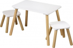 Kesper laste laud koos 2 tooliga, FSC&reg; sertifitseeritud puitkiudplaat ja m&auml;nnipuit, laua m&otilde;&otilde;tmed: 58 x 38 x 43,5 cm, tooli m&otilde;&otilde;tmed: 58 x 38 x 43,5 cm, tooli m&otilde;&otilde;tmed: 58 x 38 x 43,5 cm: 24 x 24 x 25 cm, v&auml;rvus: valge, 1770713