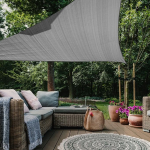 Haikus Markiis, Premium HDPE, vett l&auml;bilaskev p&auml;ikesekaitse aeda, r&otilde;dule ja terrassile, aasade ja kinnitustrossidega, kolmnurk, grafiit, 5 x 5 x 7 m, Hall