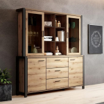 Lomadox S&ouml;&ouml;gitoa buffetkappide komplekt Taurus tammepuust LED-valgustusega B x K x S u. 180 x 200 x 41 cm