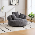 V&auml;ike diivan, kondita diivan k&otilde;rge seljaga ja 3 padjaga, Lounger Bean Bag diivan m&auml;ngimiseks ja l&otilde;&otilde;gastumiseks, Laisk diivan n&ouml;&ouml;riga kaetud, sise- ja v&auml;listingimustes (tumehall, ei ole kokkupanekut)
