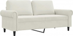 vidaXL 2-kohaline diivan, diivan metallraami seljapadjaga, l&otilde;&otilde;gastav diivan elutuppa, polsterdatud diivan, sametist diivan, kahekohaline diivan, kreemjas sametist diivan