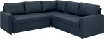 AC Design Furniture Richard nurgadiivan magamisfunktsiooniga ja panipaigaga, tumesinine, L diivan 4 inimesele koos voodikoha funktsiooniga, B: 228 x K: 85 x S: 228 cm.