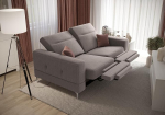 Malibu Relax II 2-kohaline diivan elektrilise l&otilde;dvestusfunktsiooniga, 180 cm, Gemma kangas - reguleeritavad peatuged - stiilsed metalljalad (helehall)