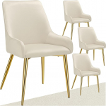 tectake 4 sametist tooli komplekt, s&ouml;&ouml;gitoa toolid, ergonoomiline tugitool, m&ouml;&ouml;bel elutuppa, k&auml;etoega toolid s&ouml;&ouml;gilauale, k&ouml;&ouml;gitoolid, s&ouml;&ouml;gitoolid skandinaavia, Shell Chair Modern - beež