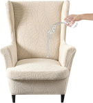 HZDHCLH Wing Chair Cover 2 t&uuml;kki koos k&auml;etugedega Fashion Elastiline diivan Kaitsekate M&ouml;&ouml;bli kaitsja Tool Cover Sobib tugitoolile Elutuba Magamistuba Hotell (Beež Jacquard)