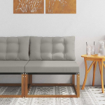 Modulares Outdoor-Sofa Set mit Outdoor-Fu&szlig;hocker aus massivem Akazienholz in Natur