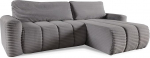MEBLINI Sofa Bed with Bed Box - Small Corner Sofa with Sleep Function - Sofa with Relax Function and Cushion - Small Couch L-Shape - Corner Couch - Casivo - Universal - 264 x 157 x 93 cm - Grey Cord