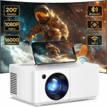 Miniprojektor, elektriline fookus Full HD 1080P projektor v&auml;ljas ja 5G WiFi Bluetooth 400 ANSI Mini projektor kodukino, haridus, m&auml;ngimine, koosolekud PC / Android / iOS / HDMI / USB jaoks