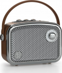 TOMPROAD Vintage Style kaasaskantav Bluetooth k&otilde;lar Retro disain metallist v&otilde;rkudega kompaktne ruudukujuline (pruun)