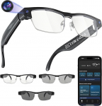 AI Smart Glasses 1080P HD kaamera, 8MP prillide kaamera koos pildistabilisaatoriga, AI Smart Glasses, foto/toetab video salvestamist/muusika taasesitust/k&otilde;ne t&otilde;lkimist/GPT objekti tuvastamist